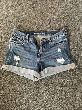 Women's Distressed Denim Shorts - Blue